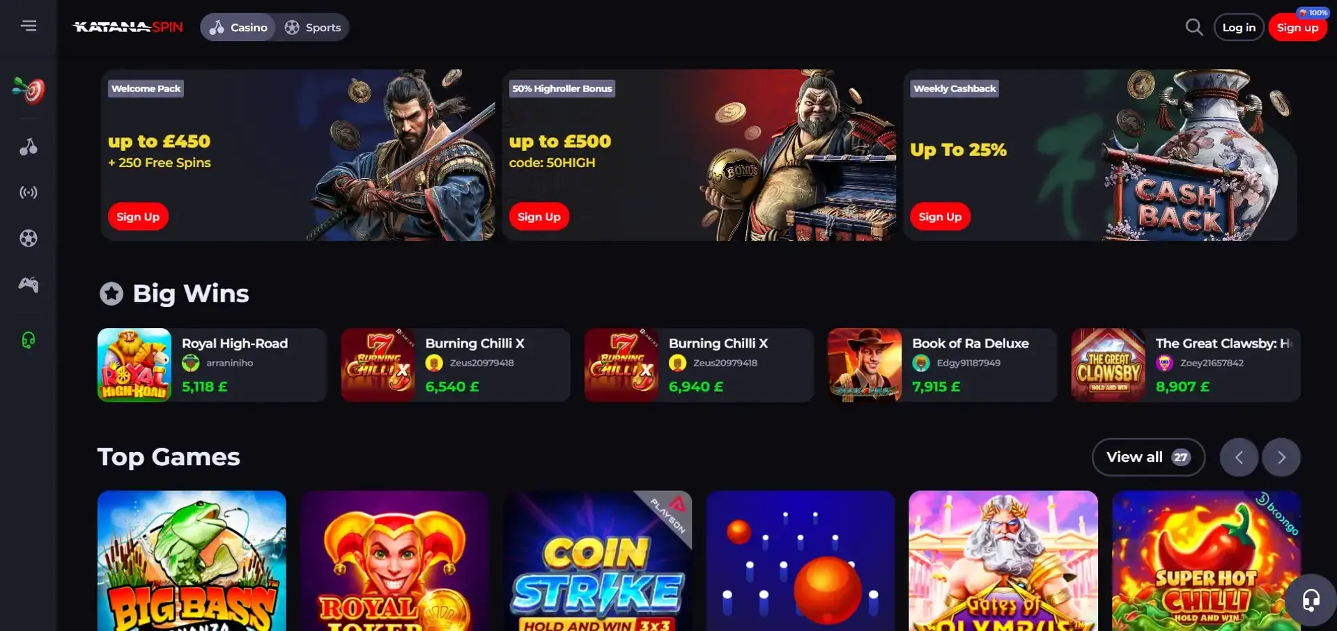 Katana Spin Casino (KatanaSpin) - Best Online Casino